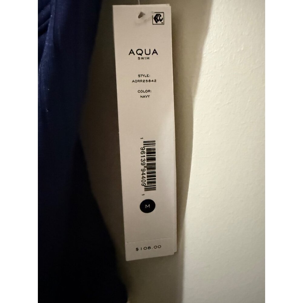 AQUA Underwire One Piece Swimsuit - Navy medium NWT - Picture 3 of 10